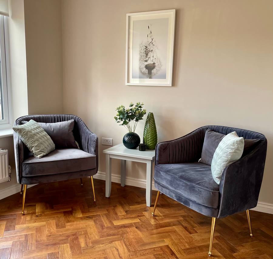 two people on a couch